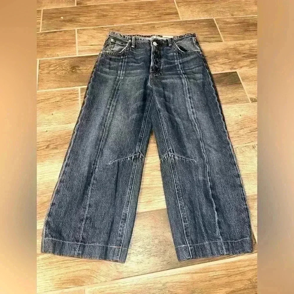 Noend women’s wide leg cropped denim jeans